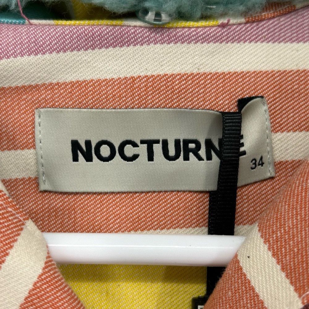 NOCTURNE NOCTURNE PRINTED DENIM JACKET STRIPED RAINBOW WOMENS SIZE XS Size XS / US 0-2 / IT 36-38 - 15 Thumbnail