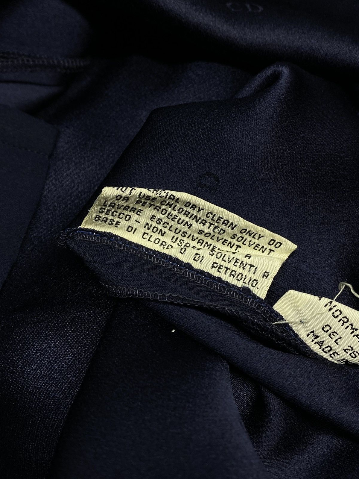 Christian Dior Monsieur Vintage 90s Christian Dior CD Monogram Silk Shirt Navy Blue Size US S / EU 44-46 / 1 - 11 Thumbnail