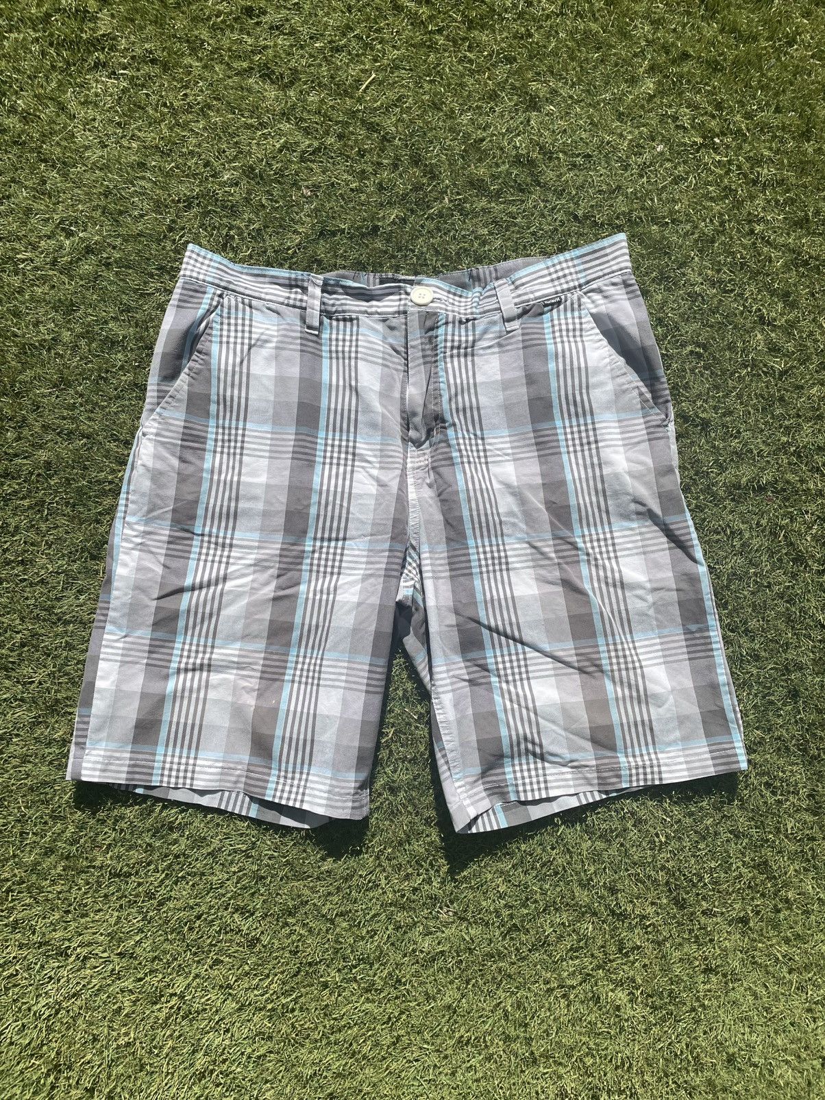 Hurley Hurley Men's White Blue Plaid Unlined Board Shorts Trunks Size US 36 / EU 52 - 1 Thumbnail