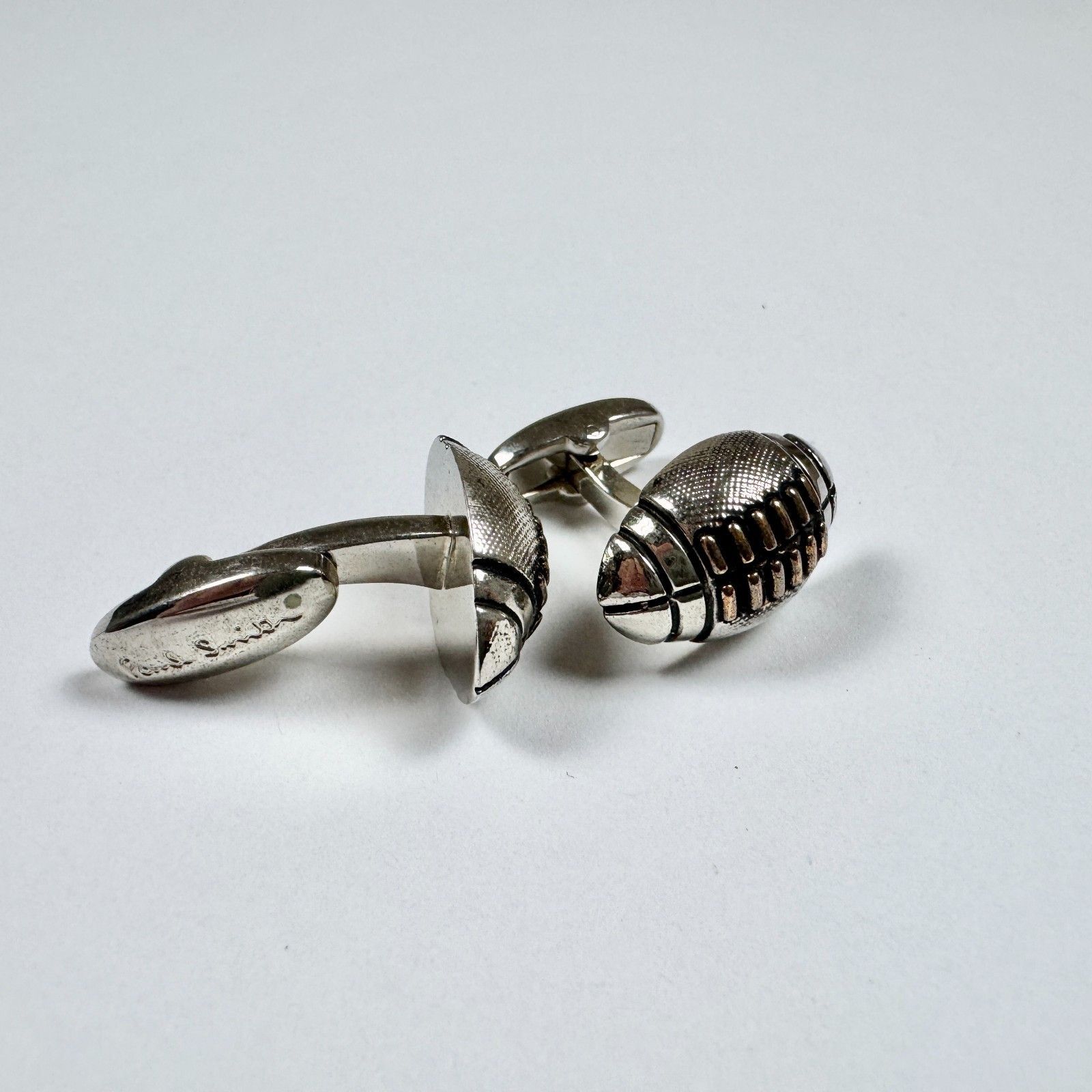 Paul Smith Paul Smith Silver Football Rugby Cufflinks Sporty Size ONE SIZE - 1 Thumbnail