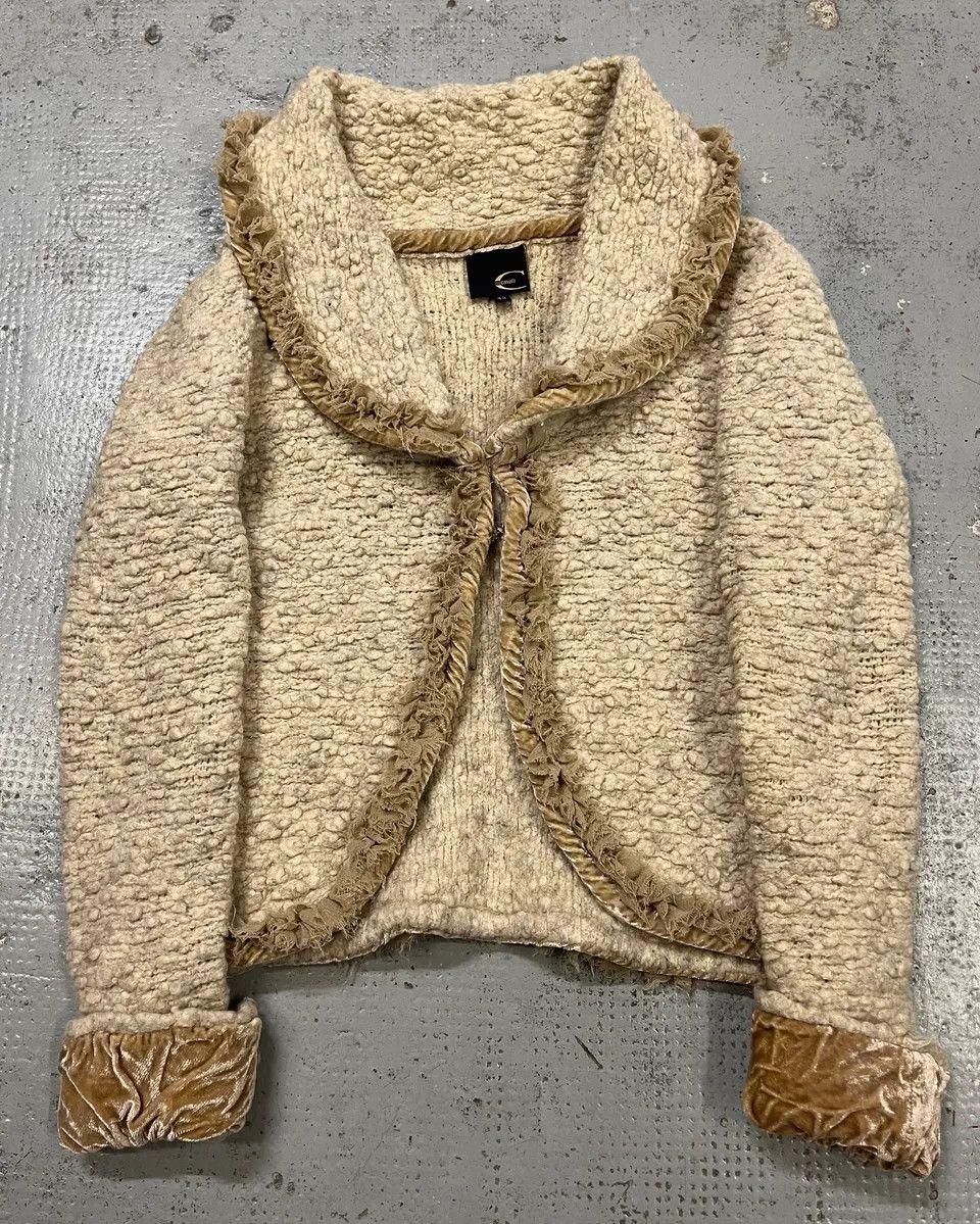 Roberto Cavalli 2000s Roberto Cavalli Class Wrinkled Texture Beige Cardigan Jacket Size S / US 4 / IT 40 - 4 Thumbnail