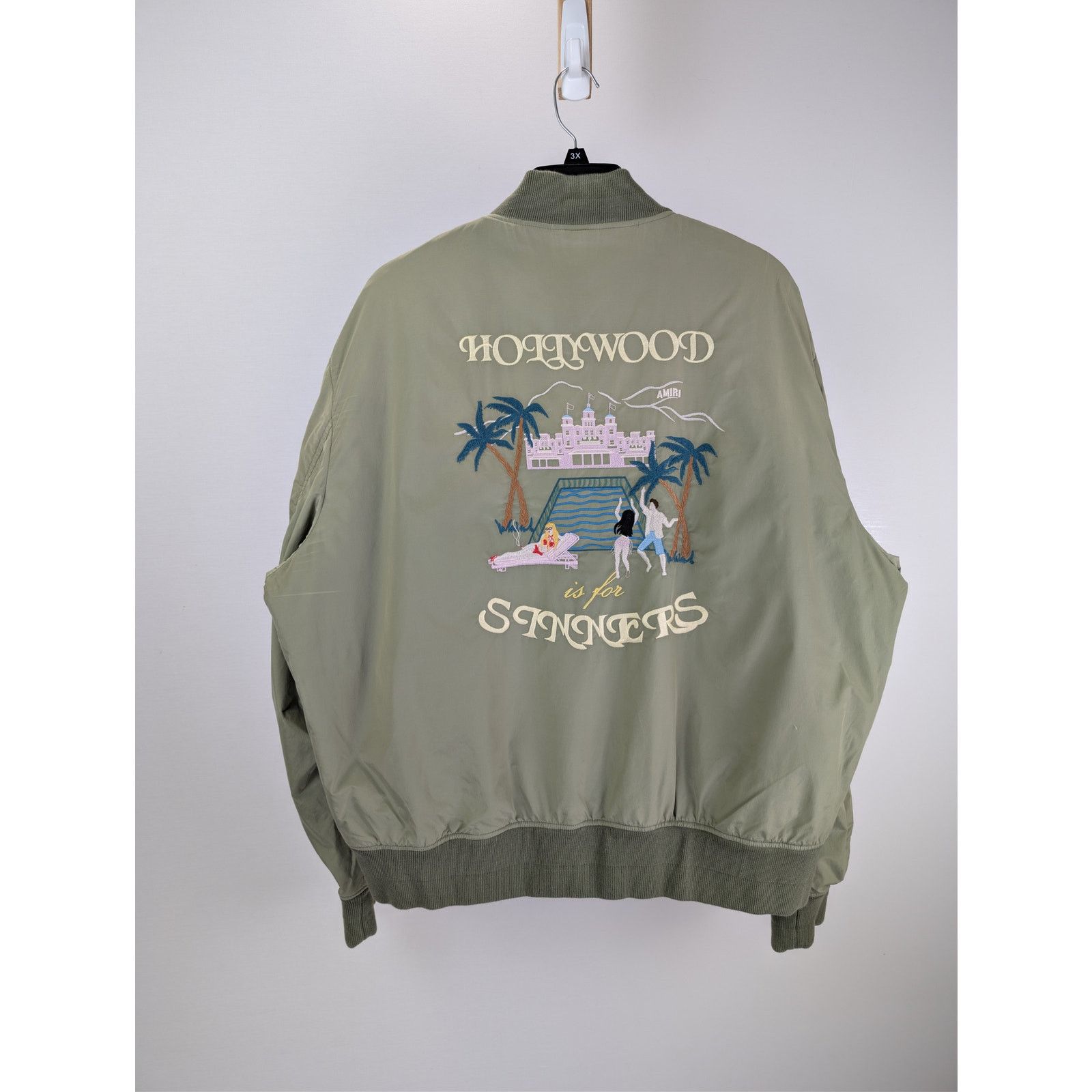Amiri o1rshd1 Amiri Sinners Bomber Jacket in Olive Size US L / EU 52-54 / 3 - 1 Thumbnail