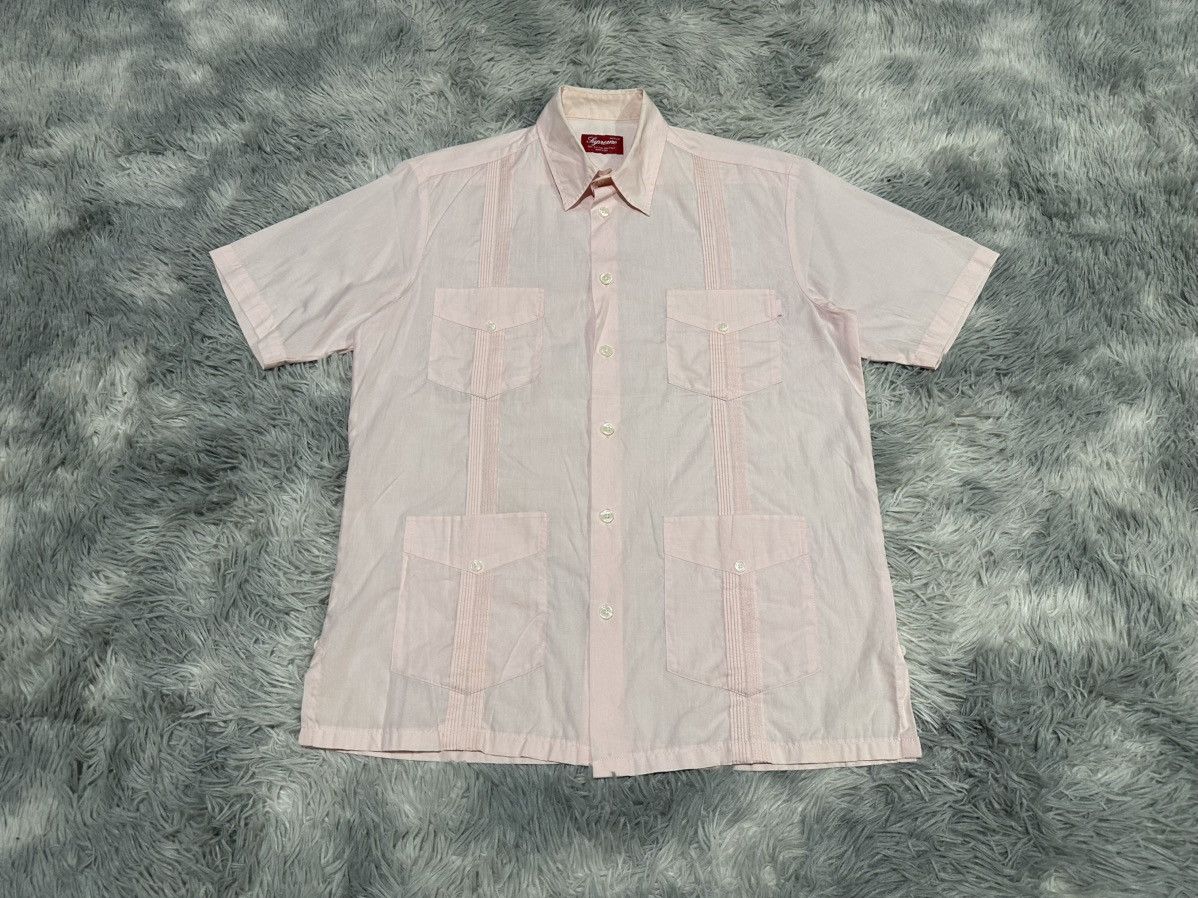 Supreme 🔥Supreme Guayabera Shirt 4 Pockets Pastel Pink Short Sleeve Size US M / EU 48-50 / 2 - 4 Thumbnail