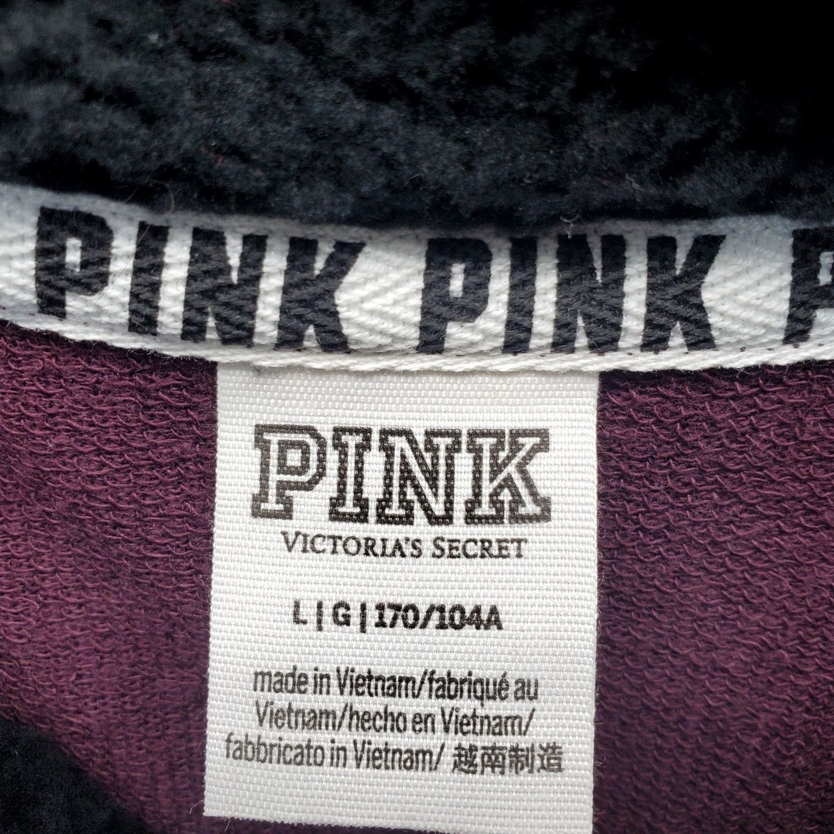 Victoria's Secret Victoria's Secret PINK Sweatshirt Womens L Burgundy 1/4 Zip Sherpa-Lined Collar Zip Pullover Size L / US 10 / IT 46 - 5 Thumbnail