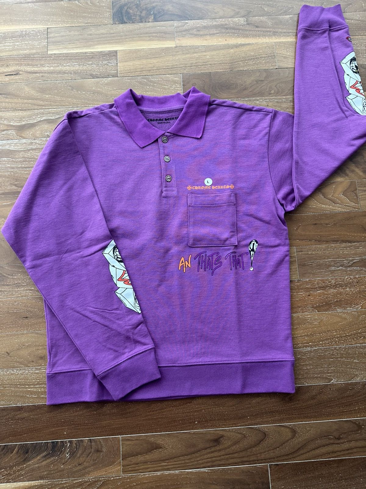 Chrome Hearts Chrome Hearts X Matty Boy More not Less Purple Polo Shirt L Size US L / EU 52-54 / 3 - 2 Thumbnail