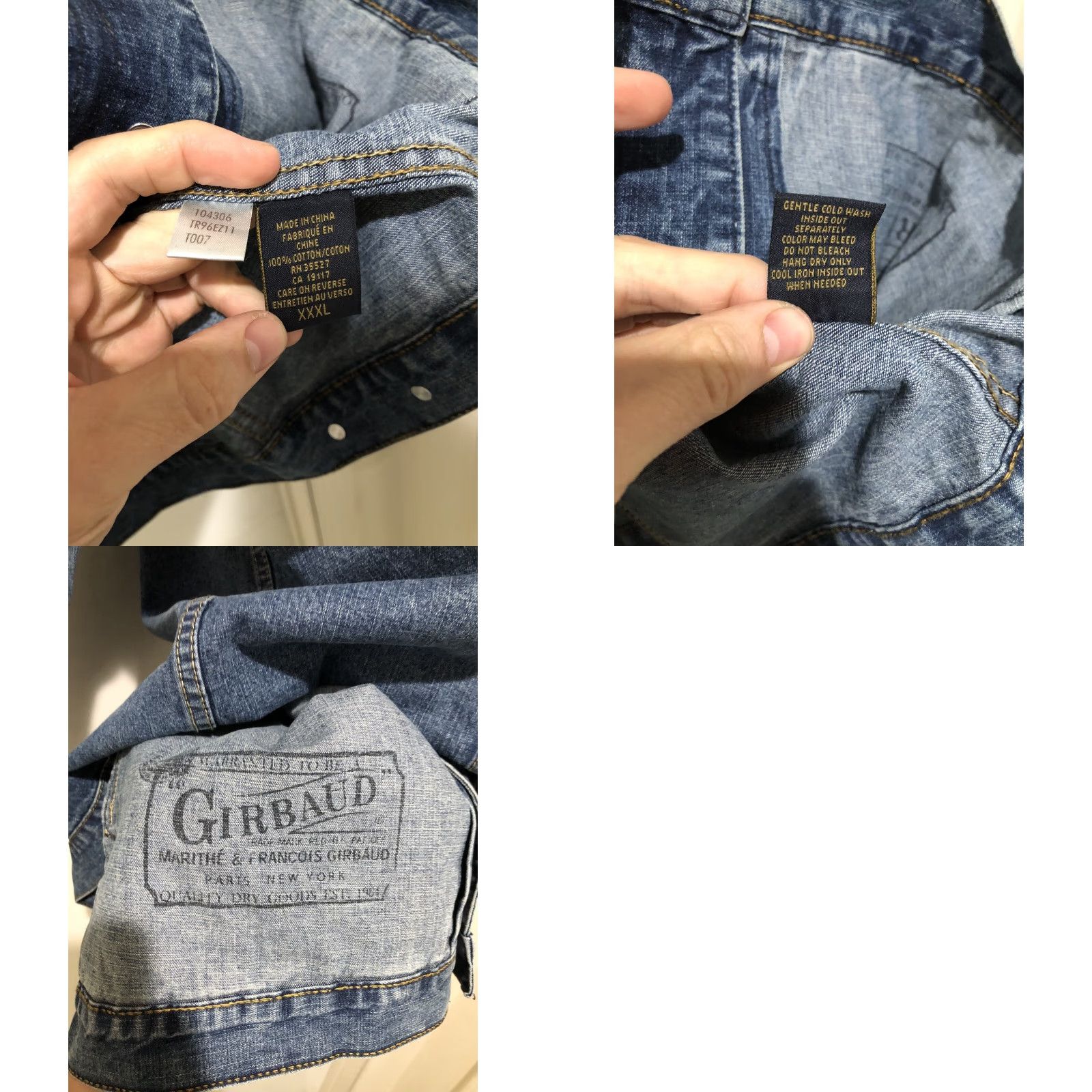 Denime VINTAGE Marithe Francois Girbaud X Front Blue Denim Jean Jacket 3XL NWT Men's Jacket Size US 39 - 8 Thumbnail