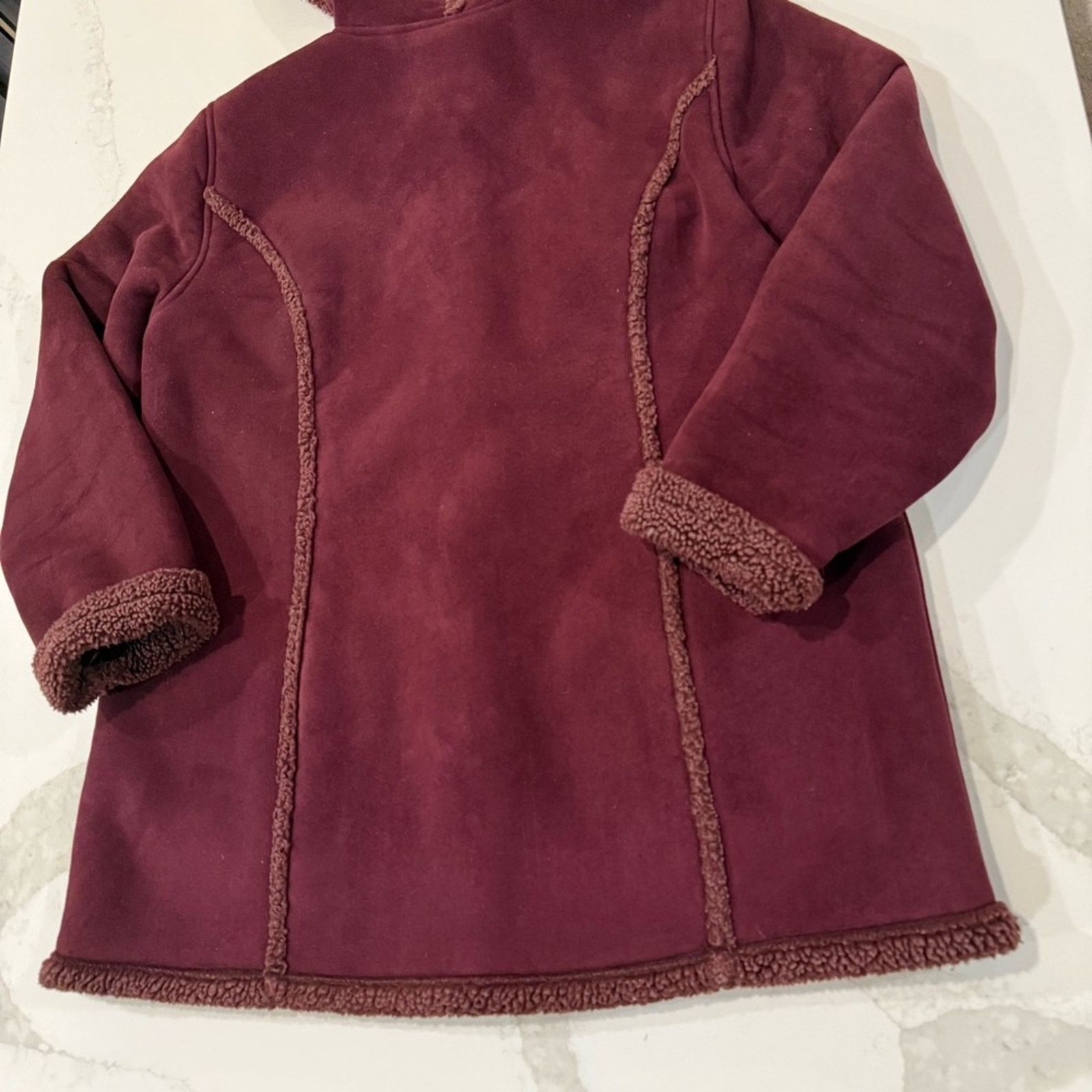 L.L. Bean L.L. Bean FauxSuede Shearling Sherpa Lined Coat Womens Large Size L / US 10 / IT 46 - 8 Thumbnail