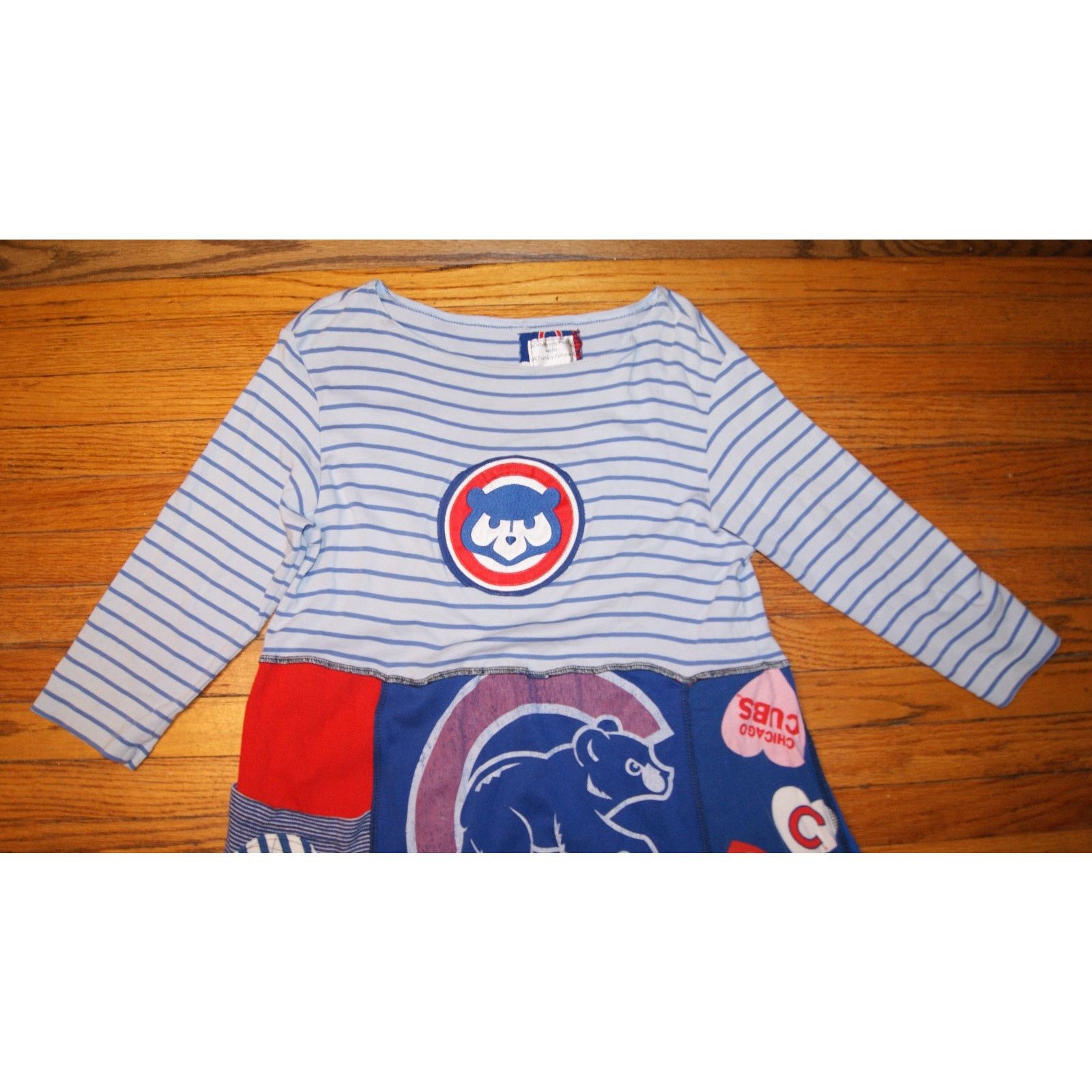 Handmade Chicago Cubs Boho Womens L Long Sleeve Shirt Dress Handmade Size L / US 10 / IT 46 - 3 Thumbnail