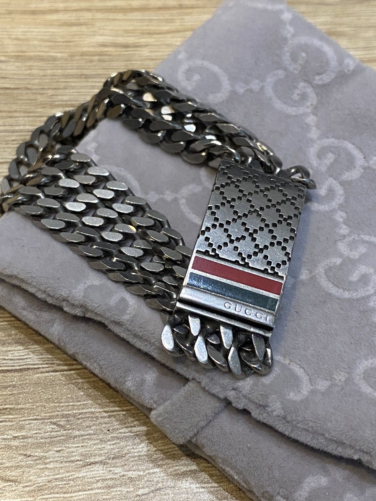 Gucci Authentic GUCCI Diamantissima Bracelet Silver 925 Kihei Size ONE SIZE - 3 Thumbnail