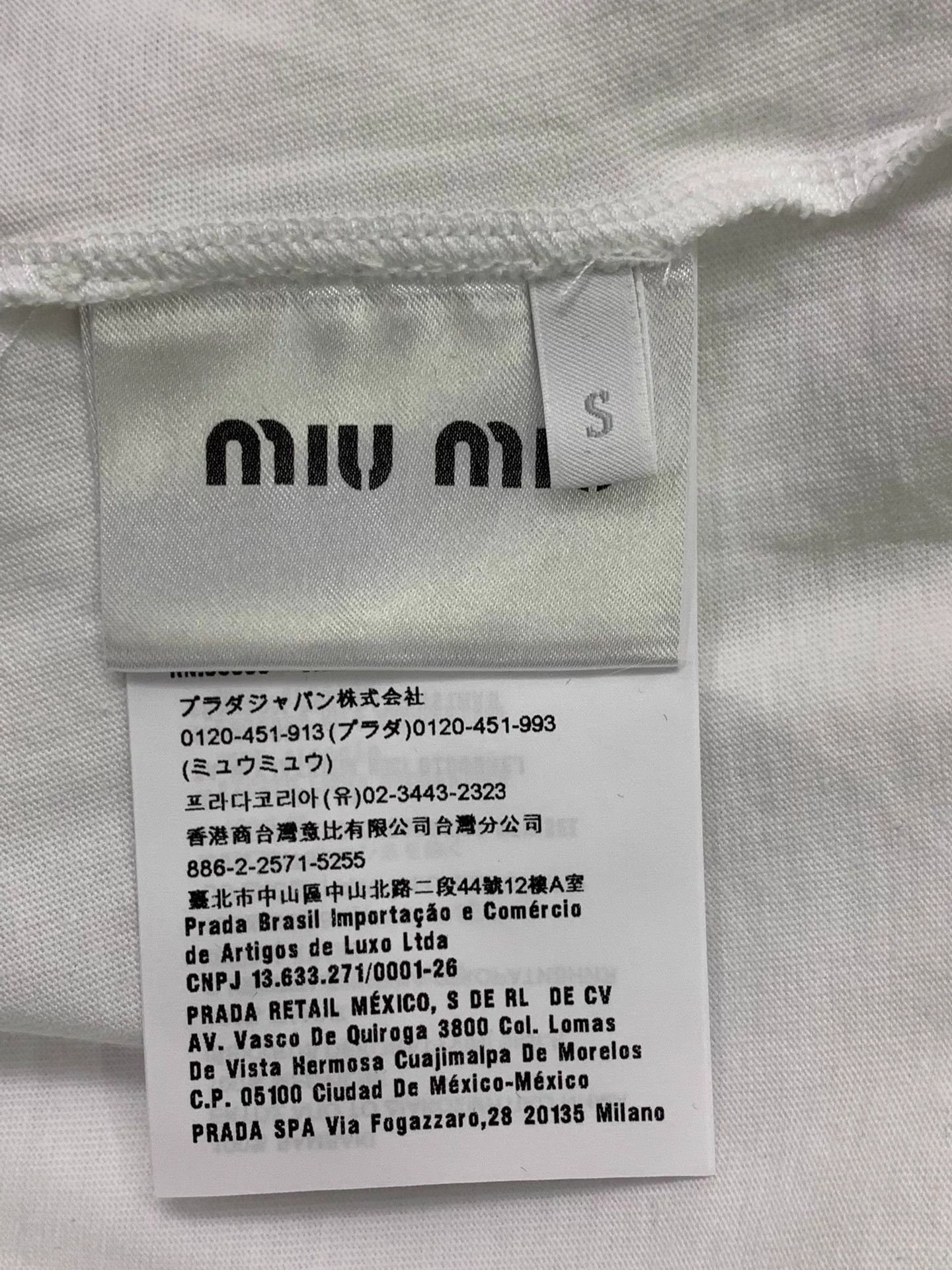 Miu Miu MIU MIU white print short-sleeve T-shirt S new Size S / US 4 / IT 40 - 5 Thumbnail