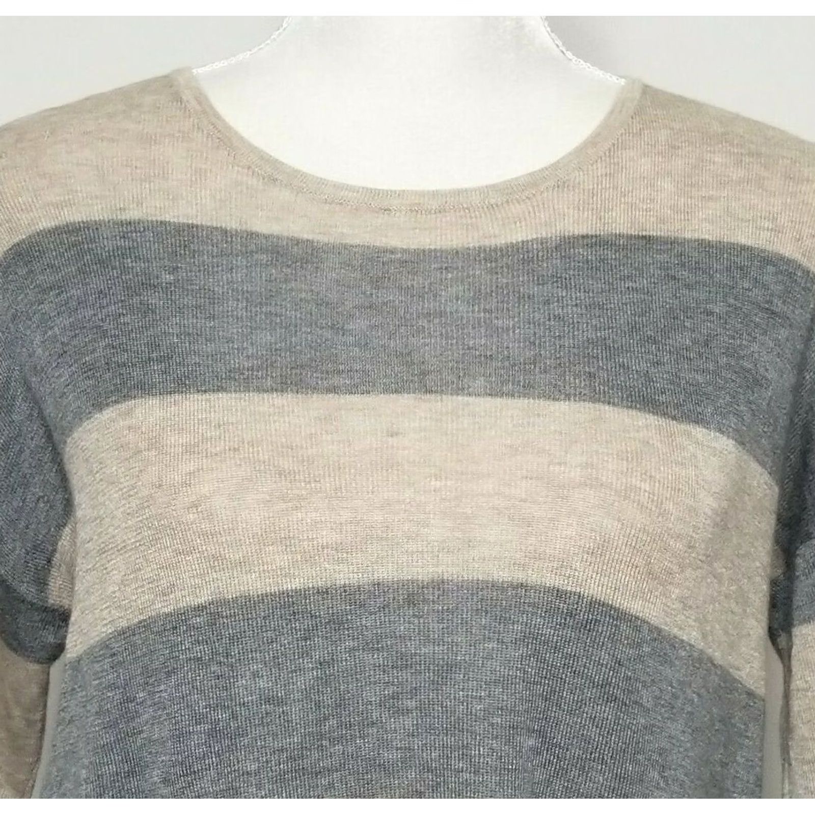 Eileen Fisher Eileen Fisher Womens Pullover Sweater Tencel Merino Wool Striped PM Multicolor Round Neck Long Sleeve Size M / US 6-8 / IT 42-44 - 5 Thumbnail