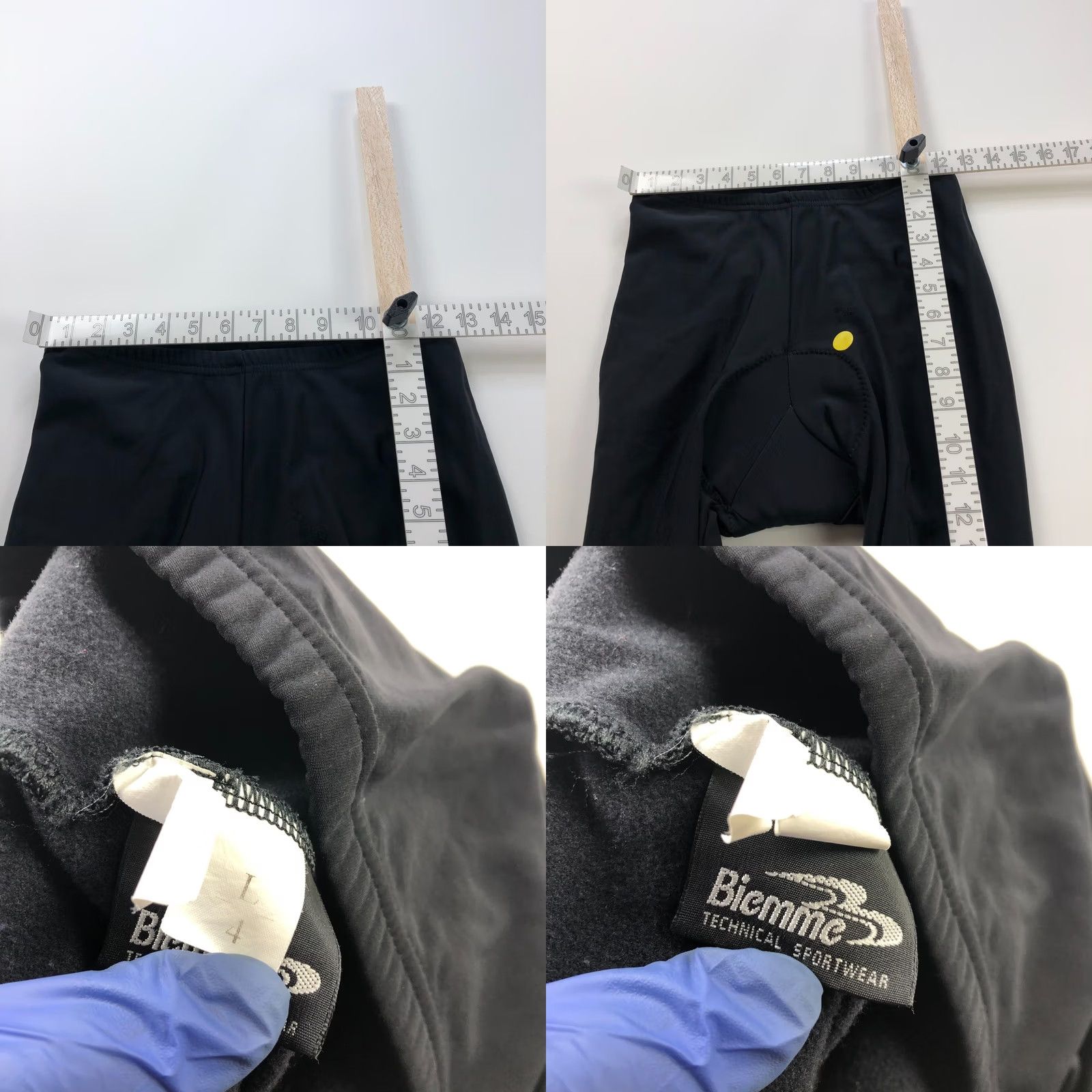 Diemme Biemme Pants Tights Women's Large 4 (Fit 25W 28L) Black Cycling Riding Ankle Zip Size 36" / US 14 / IT 50 - 8 Thumbnail