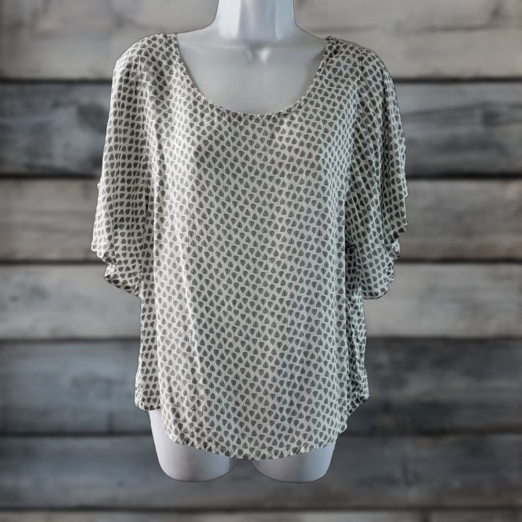 Prana Prana Womens Emmi Printed Top Sz Small White Green Leaf Print Scoop Neck Size S / US 4 / IT 40 - 1 Thumbnail