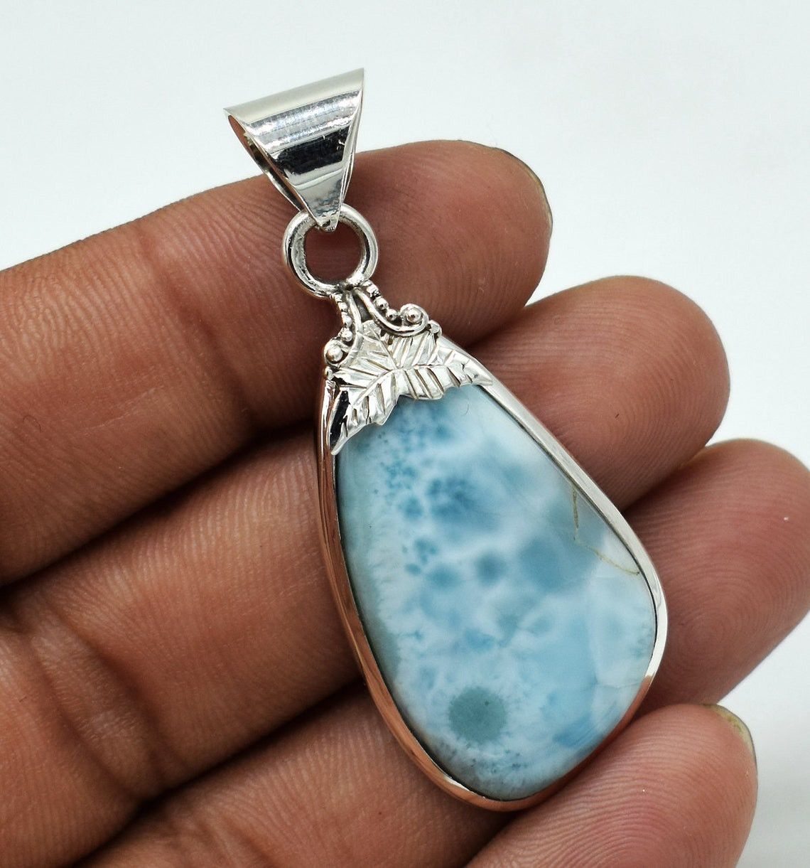 Handmade Excellent Blue Larimar Gemstone Pendant, 925 Size ONE SIZE - 1 Thumbnail