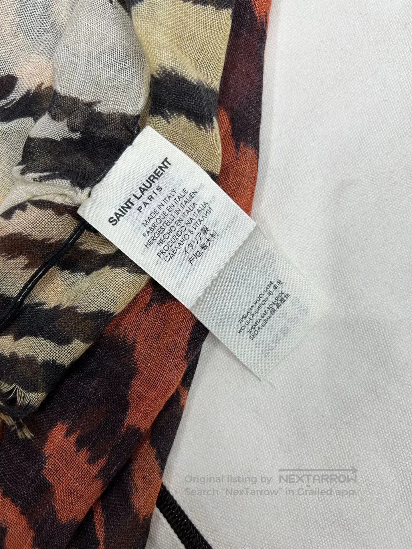 Saint Laurent Paris Saint Laurent Tiger Print Autumn Winter Scarf. Size ONE SIZE - 4 Thumbnail