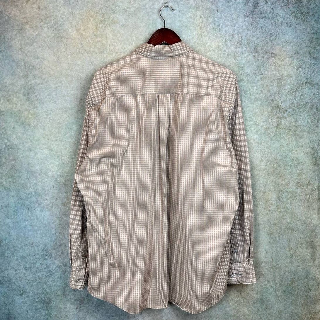 Dockers × Vintage Vintage 90s Dockers Flannel Shirt Sz XL Tan Plaid Collared Size US XL / EU 56 / 4 - 3 Thumbnail
