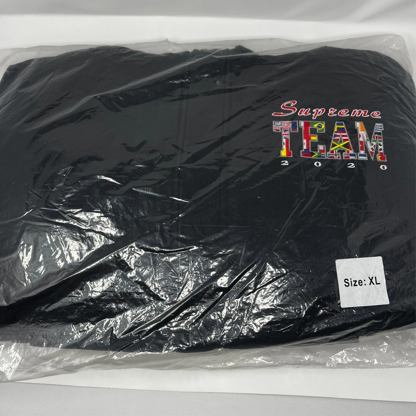 New Supreme Team Puffy Jacket Black Bogo Olympic Flags SS20