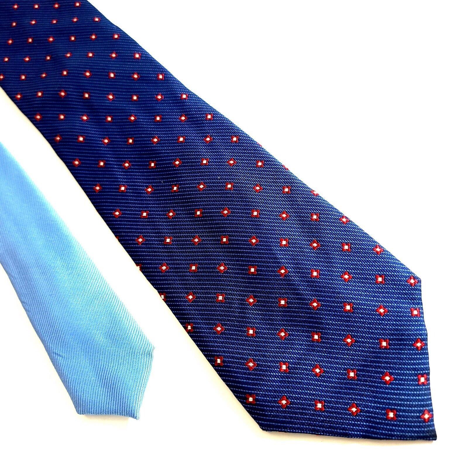 Tommy Hilfiger Tommy Hilfiger Blue Red Floral Woven Geometric Long Silk Tie Size ONE SIZE - 1 Thumbnail