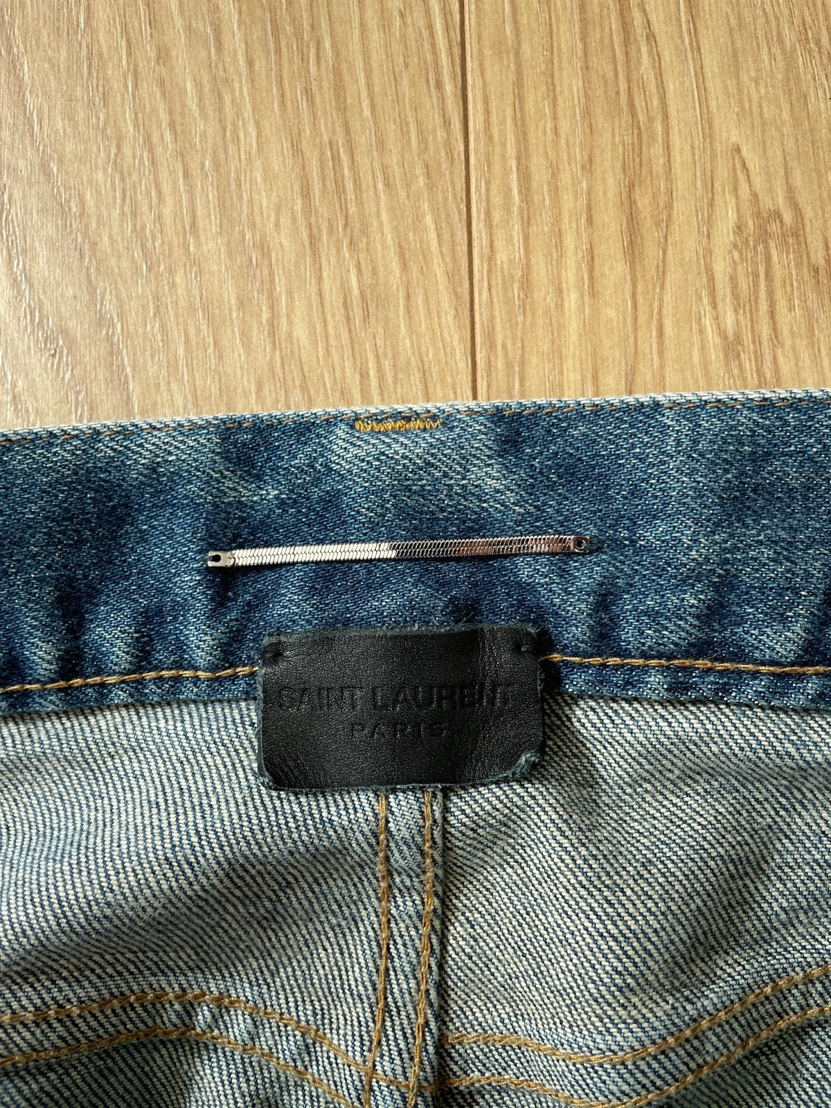 Saint Laurent Paris Saint Laurent D24 Washed Blue Denim Jeans Size US 30 / EU 46 - 6 Thumbnail