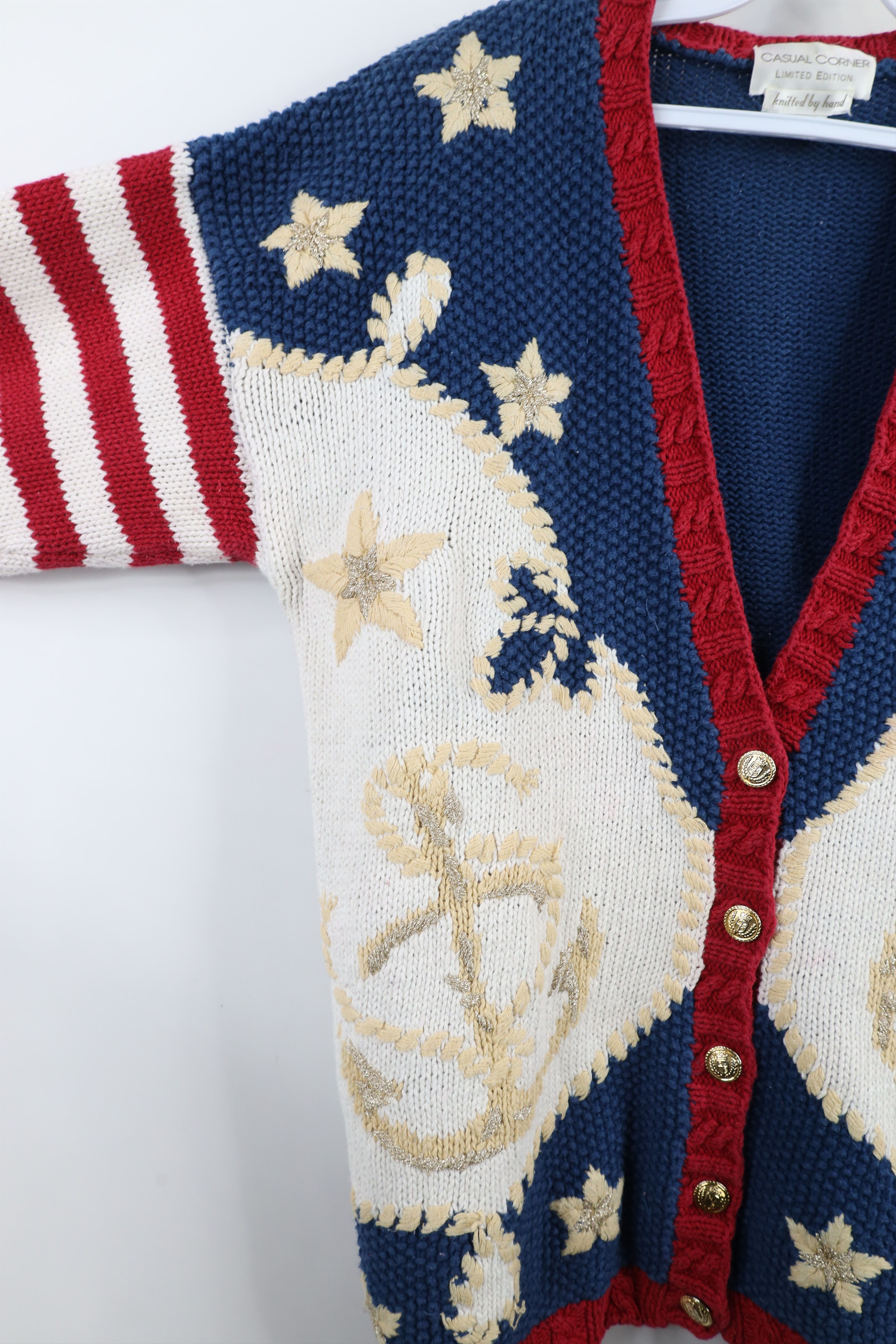 Vintage Vintage 90s Streetwear Flower Boat Anchor Cardigan Sweater Size M / US 6-8 / IT 42-44 - 9 Thumbnail