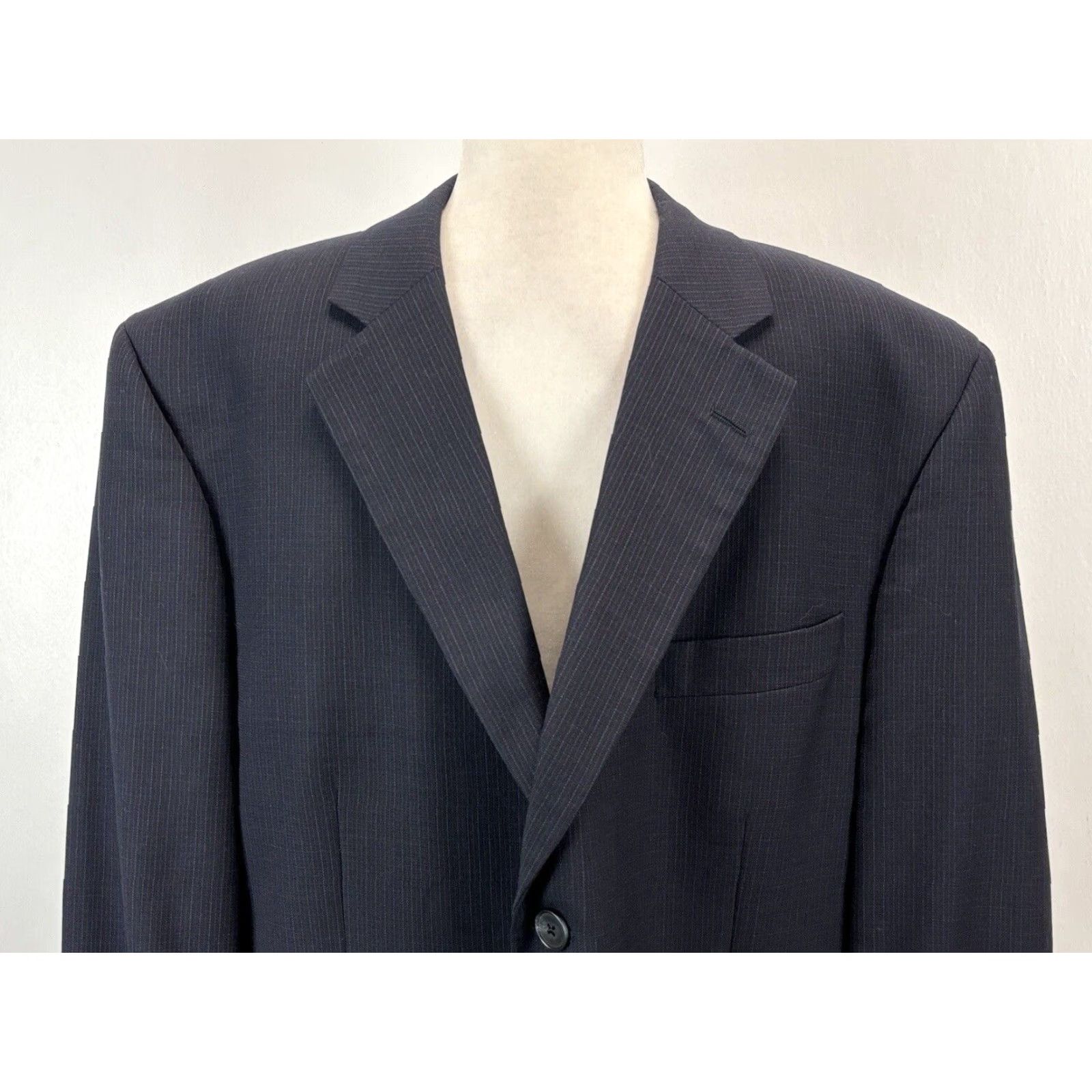 Vintage Paul Dione Plaid Suit Sz 44L Blue Plaid 2 Pc Pants Sport Jacket Made Canada Size 44L - 3 Thumbnail