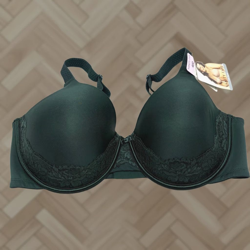 Vintage Vanity Fair Beauty Back Bra 40D Green Full-Figure Smoother Lace New 76382 Women Size ONE SIZE - 1 Thumbnail