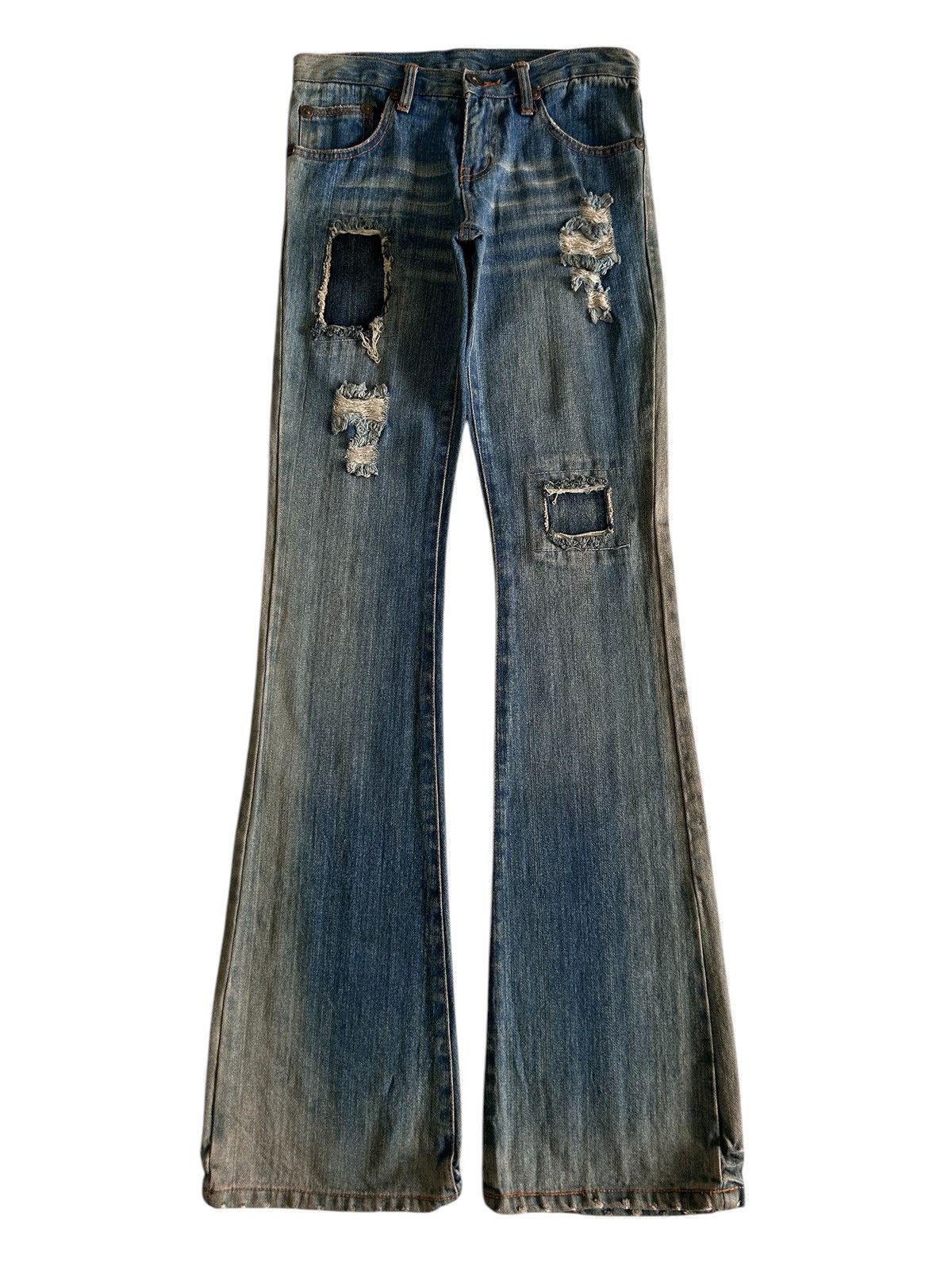 Japanese Brand × Vintage Vintage Japanese ROSA JEANS Patches Distressed Flare Denim Size US 27 - 2 Thumbnail