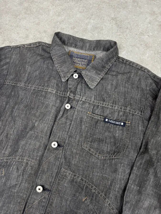 Marithe + Francois Girbaud 2000s Marithé + François Girbaud Grey Denim Trucker Jacket Size M / US 6-8 / IT 42-44 - 5 Thumbnail