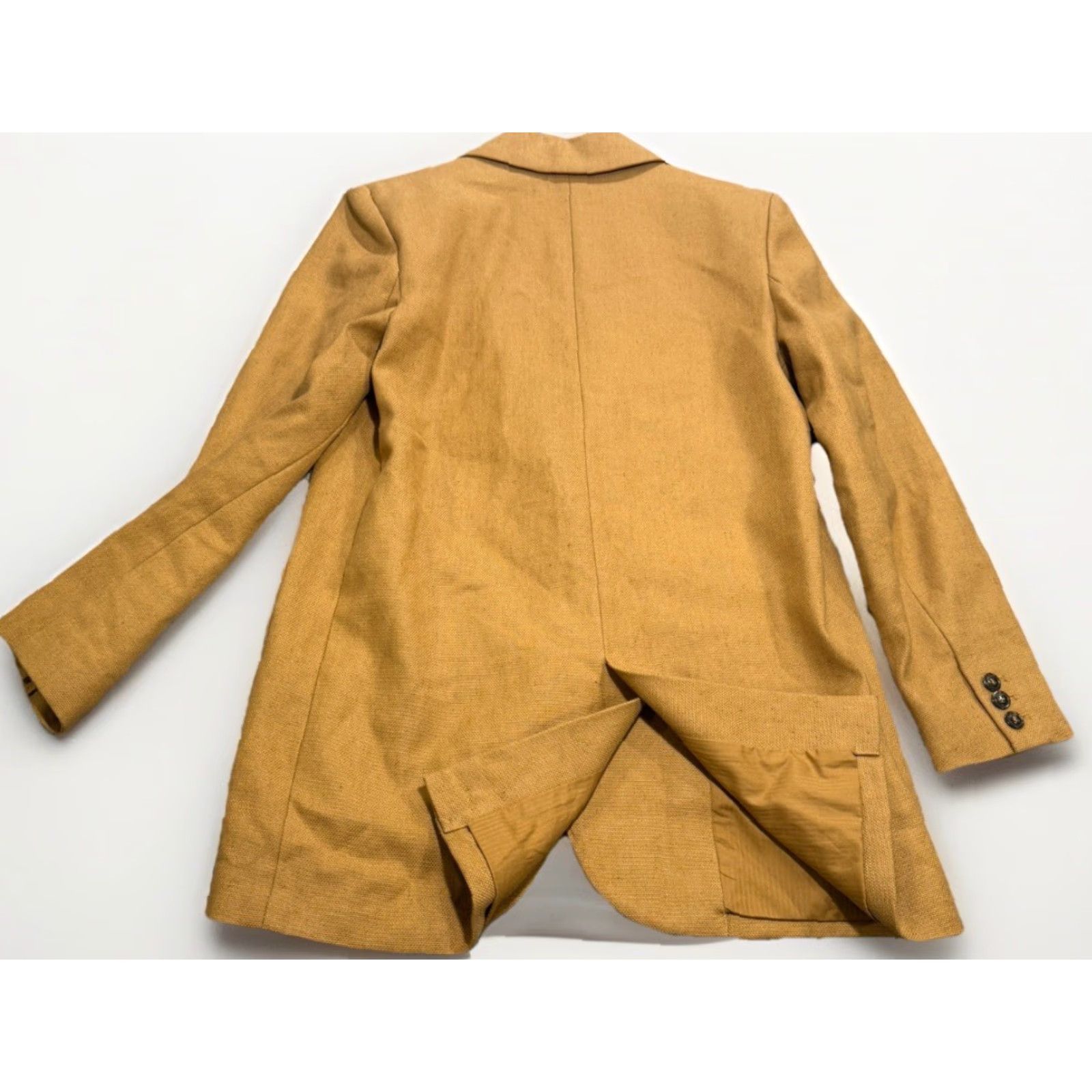 ba&sh ba&sh Jaiko Peak Lapel Linen-Blend Lady Jacket Blazer Camel US Sz 2 luxury Size XS / US 0-2 / IT 36-38 - 6 Thumbnail