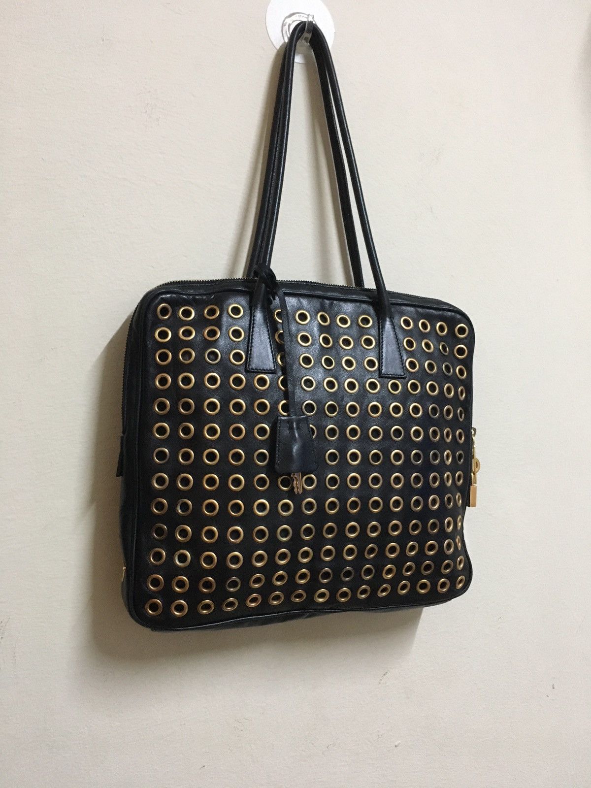 Prada Rare Prada with stud punk style leather bag Size ONE SIZE - 9 Thumbnail