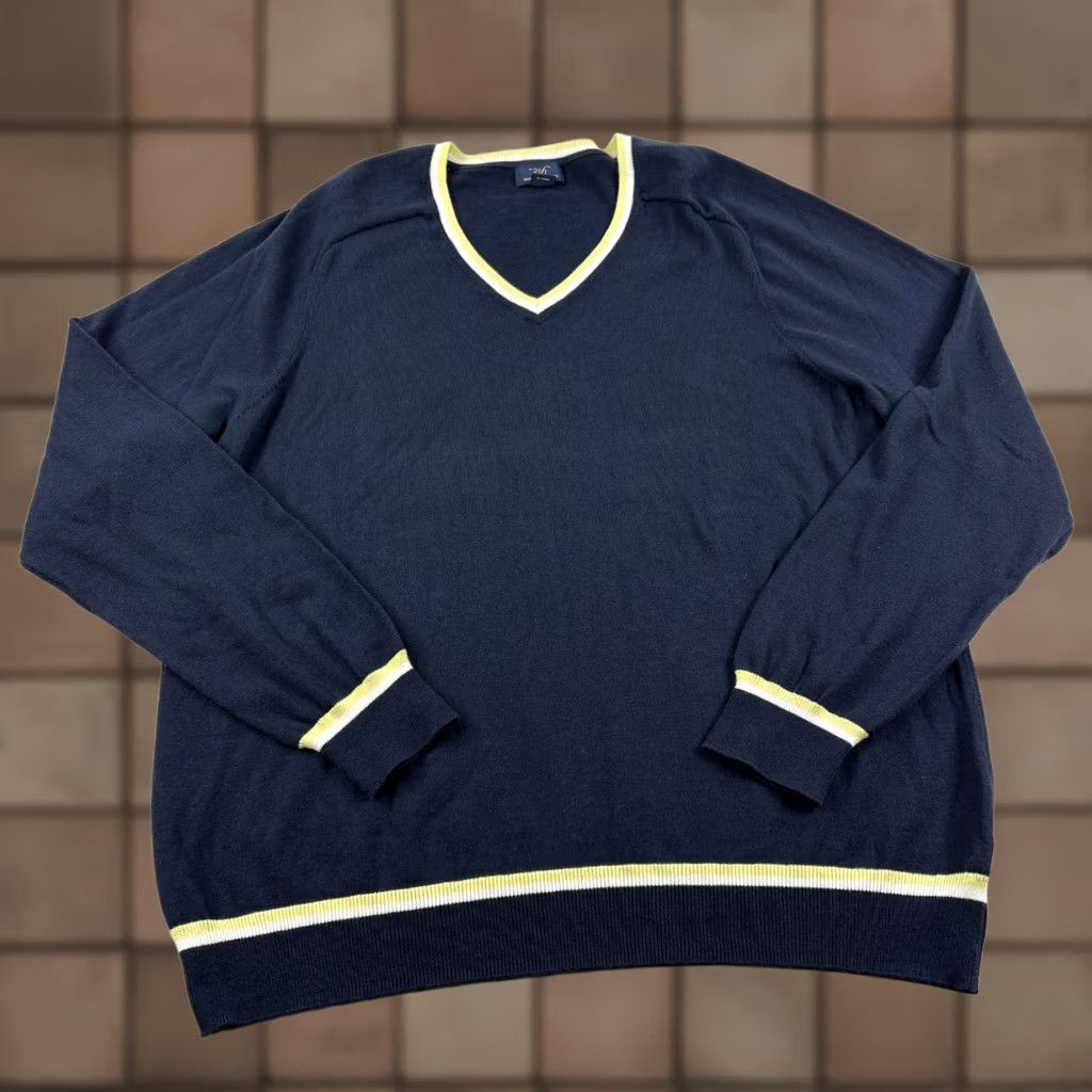 Brooks Brothers Brooks Brothers Sweater Mens XL Blue Tennis V-Neck Stretch Preppy Pullover Buffer Size US XL / EU 56 / 4 - 1 Thumbnail