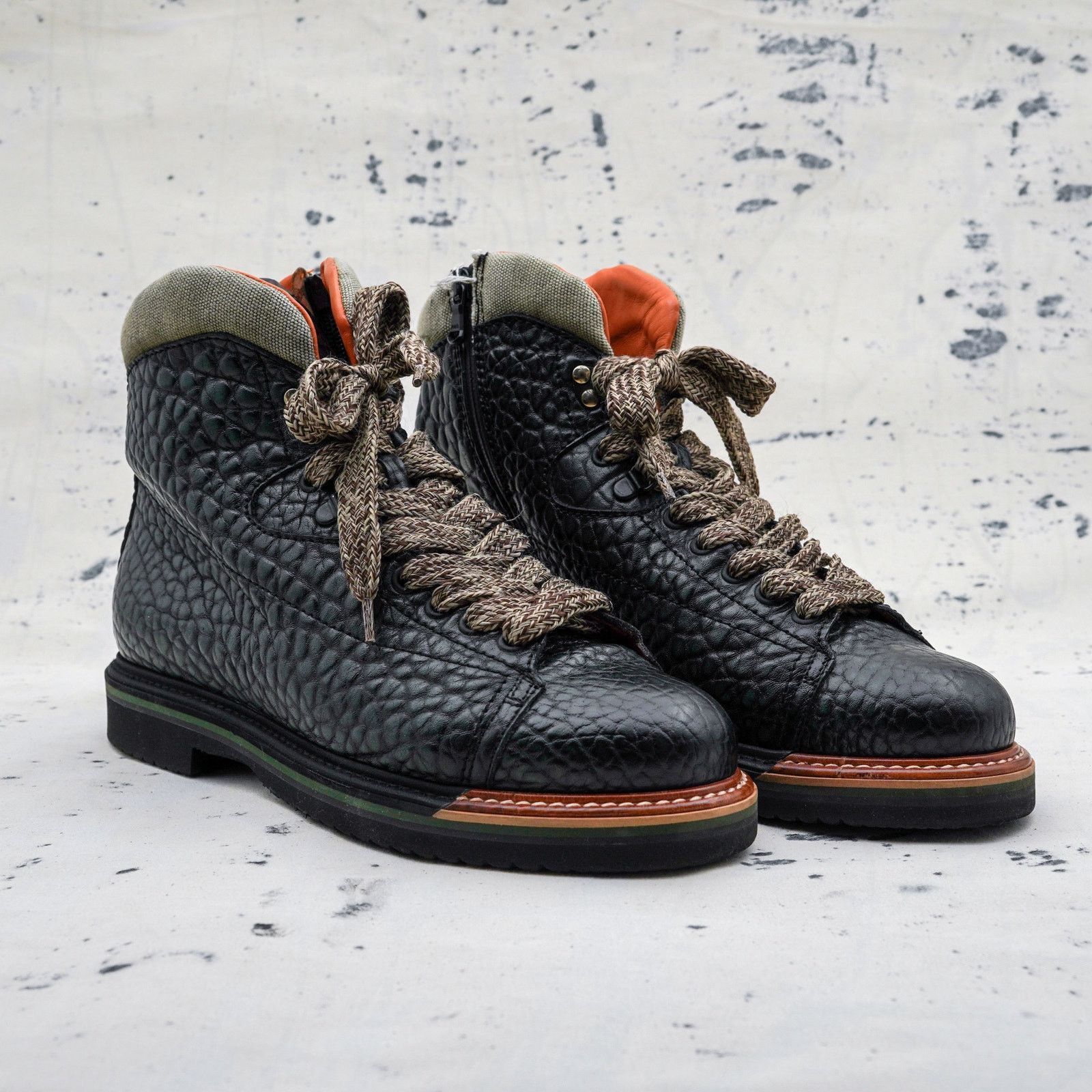 Santoni Santoni grain textured leather hiking vibram gumlite boots Size US 8 / EU 41 - 1 Thumbnail