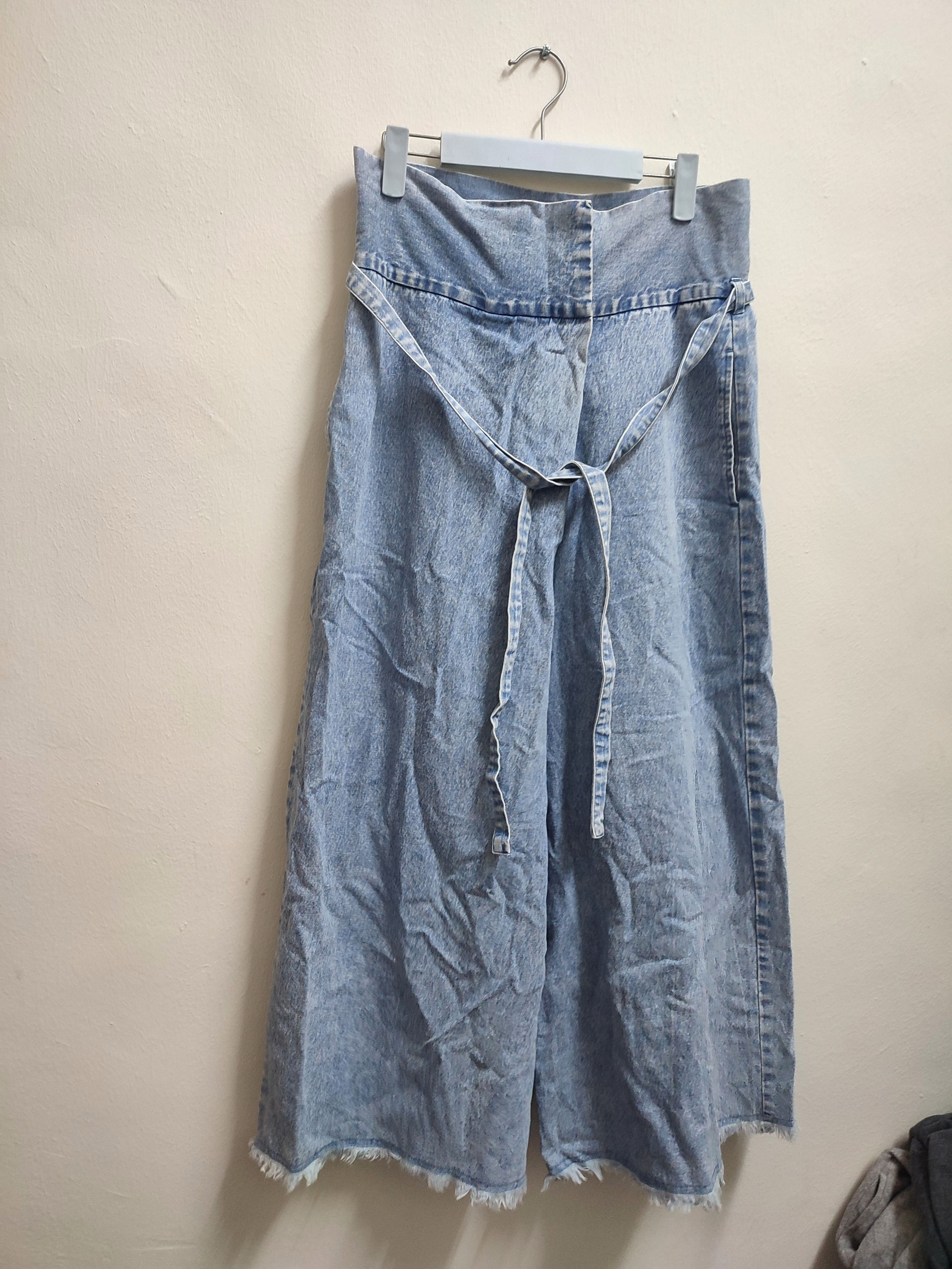 Japanese Brand Vintage Back Number Wide Leg Culottes Denim Size US 30 / EU 46 - 4 Thumbnail