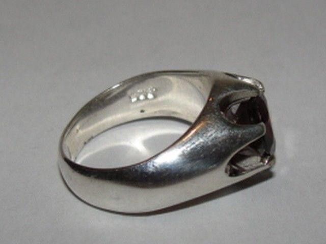 Designer Men's Sterling Silver Red Garnet Pinky Ring Alberto Juan Size ONE SIZE - 3 Thumbnail
