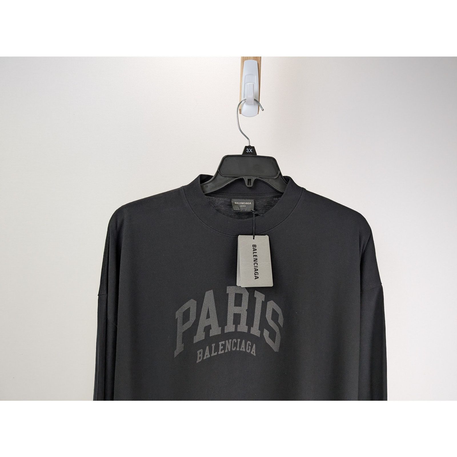 Balenciaga o1rshd1 Oversized Long Sleeve Shirt Paris Jersey Sweatshirt Size US XL / EU 56 / 4 - 3 Thumbnail