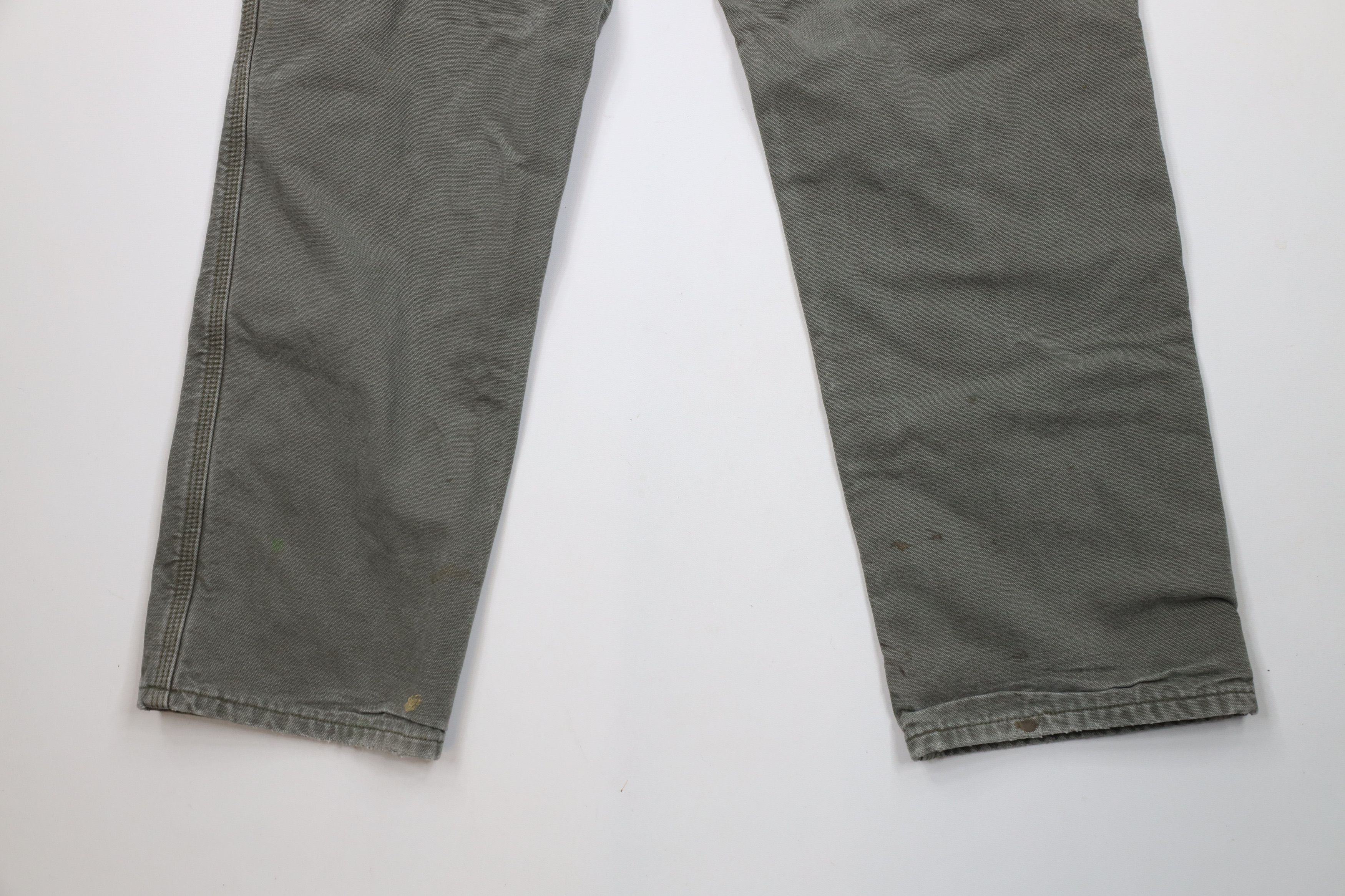 Carhartt × Vintage Vintage Carhartt Lined Wide Leg Dungaree Pants Moss Green Size US 32 / EU 48 - 12 Thumbnail