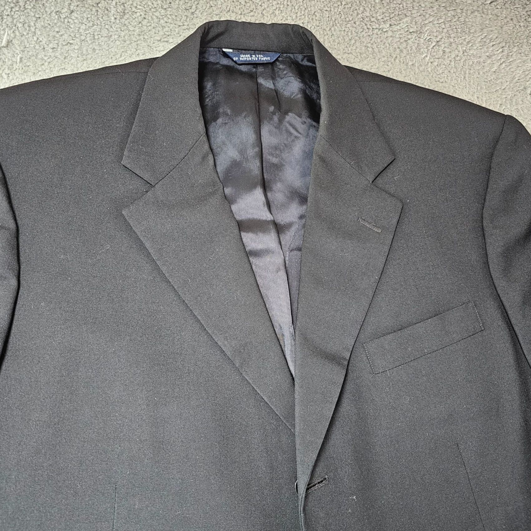 Brooks Brothers Brooks Brothers Suit Jacket Black 42R Wool Blazer Mens Classic Single-Breasted 3-Button Notch Lapel Size 42R - 3 Thumbnail
