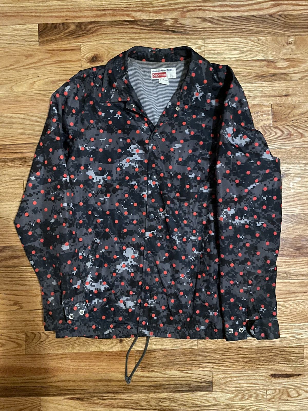 image of Comme Des Garcons Shirt x Supreme Comme Des Garçons Shirt Coaches Jacket in Navy (Size Medium)