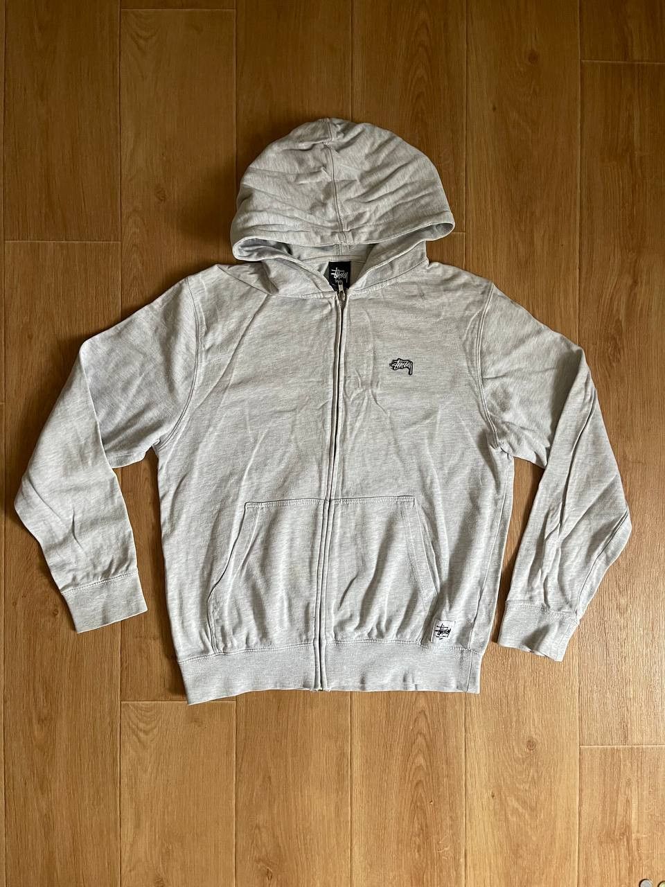Stussy × Vintage Grey STUSSY Zip-Up Hoodie Sz S Size US S / EU 44-46 / 1 - 2 Thumbnail