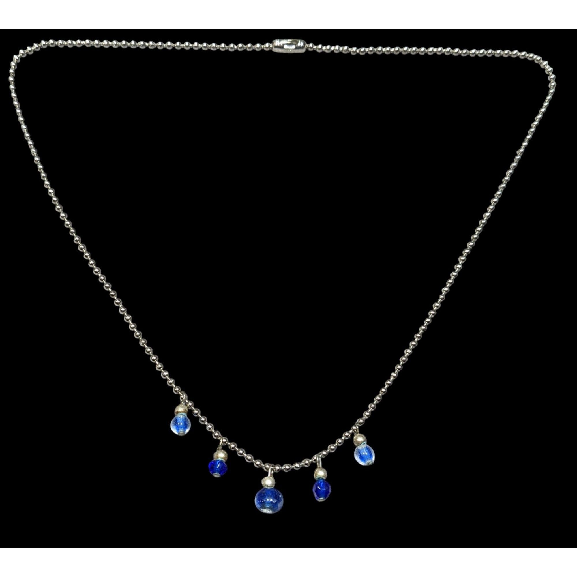 Other Simple Whimsical Blue Glass Charm Necklace Size ONE SIZE - 1 Thumbnail
