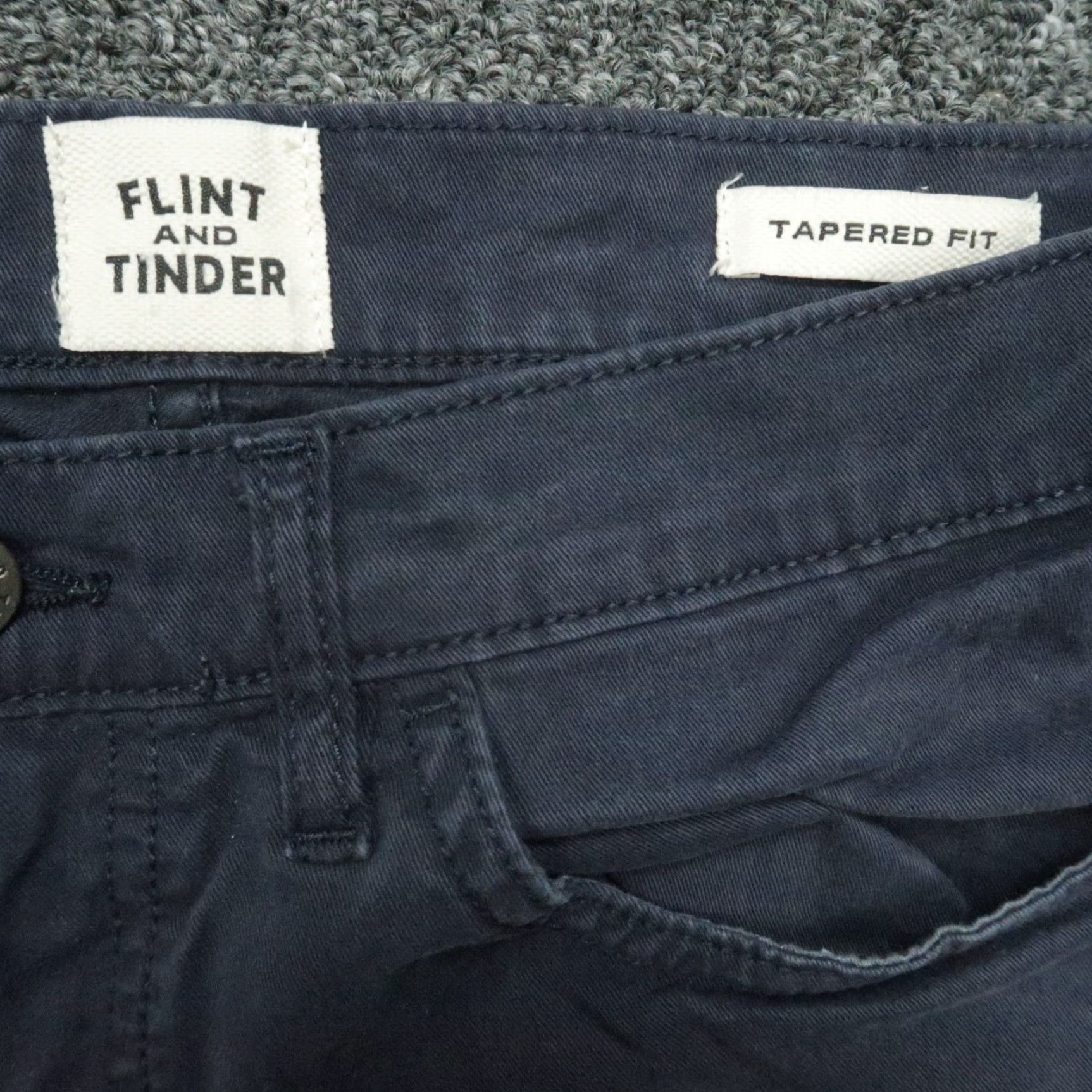 Vintage Flint & Tinder Pants Mens 32x31 Blue 365 Tapered Fit 5-Pocket Chino Shirt/ Pants? Size US 32 / EU 48 - 4 Thumbnail