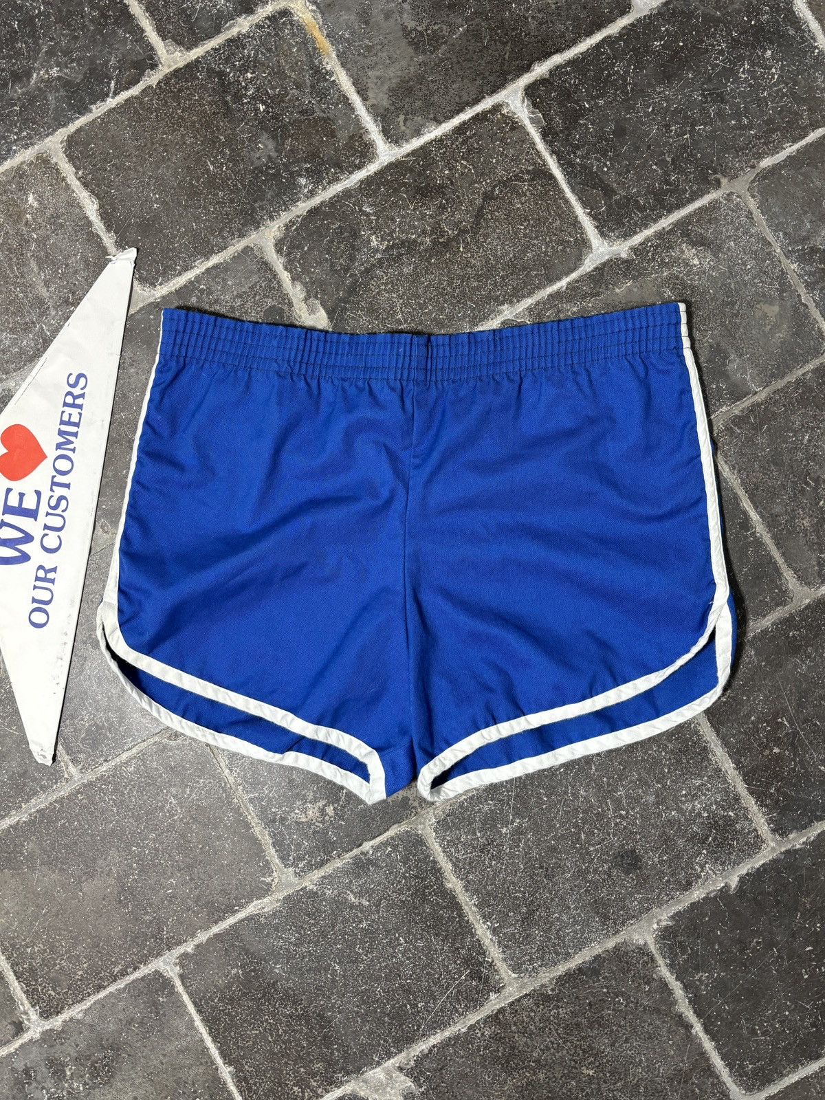 Vintage 1980s Vintage Gym Shorts 80s Short Short Cotton Sport Tennis Size US 36 / EU 52 - 2 Thumbnail