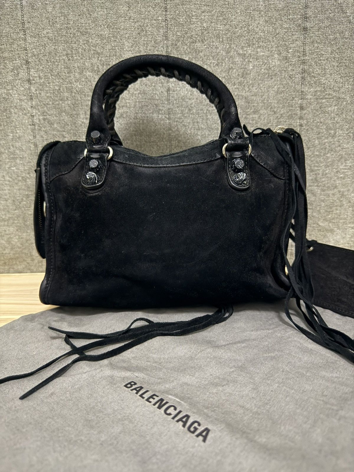 Balenciaga Balenciaga mini City Black Suede shoulder bag Size ONE SIZE - 6 Thumbnail