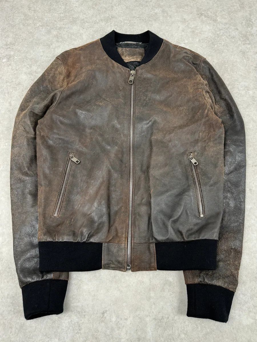 Dolce & Gabbana 2000s Dolce & Gabbana Raw Brown Leather Bomber Jacket Size US M / EU 48-50 / 2 - 4 Thumbnail