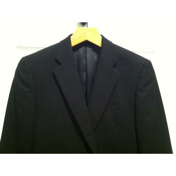 Jaeger JAEGER MEN'S BLACK 100%WOOL SPORT COAT JACKET BLAZER 40R Size 40R - 3 Thumbnail