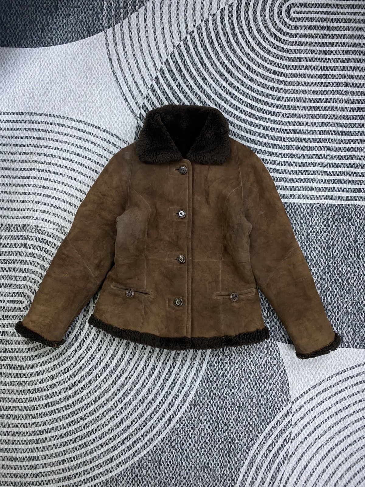Vintage Vintage Japanese Fashion Collar Sherpa Brown Leather Jacket Size US M / EU 48-50 / 2 - 1 Thumbnail