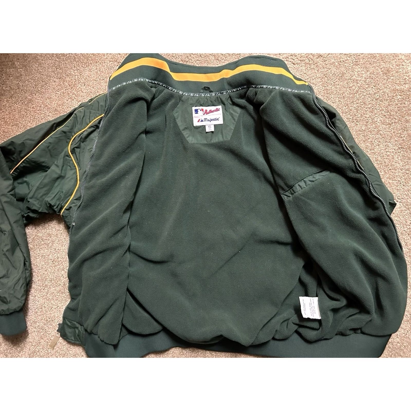 Vintage VINTAGE Majestic Oakland Athletics A's Dugout Jacket Mens XXL Zip Up 80s 90s Windbreaker Green Size US XXL / EU 58 / 5 - 4 Thumbnail