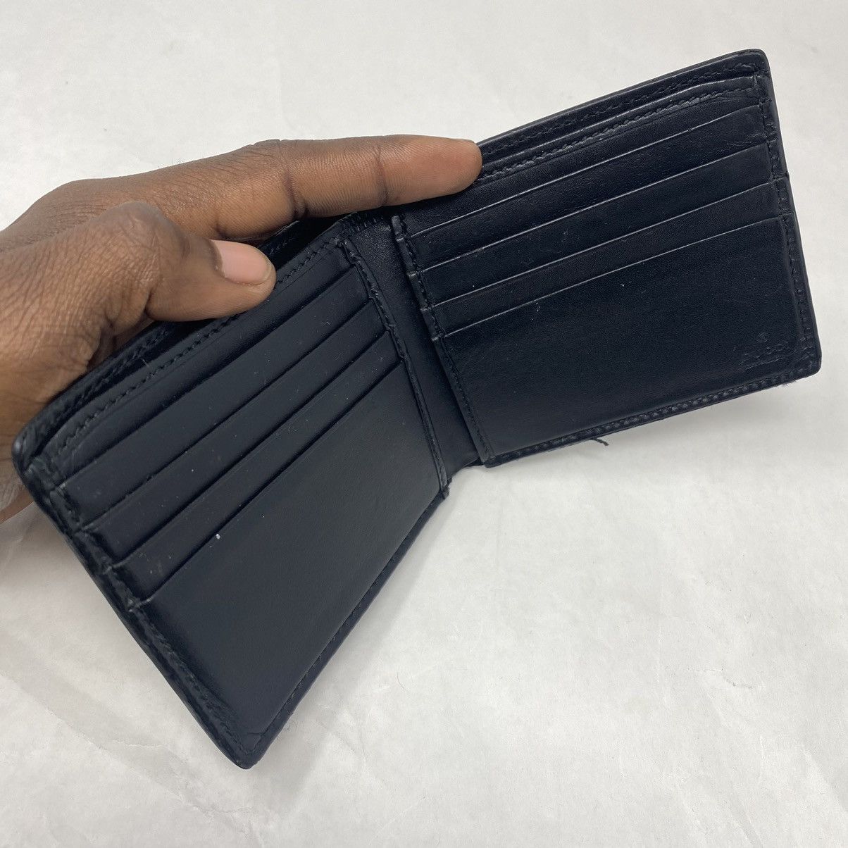 Gucci Gucci GG Leather Bi-Fold Black Wallet Size ONE SIZE - 3 Thumbnail