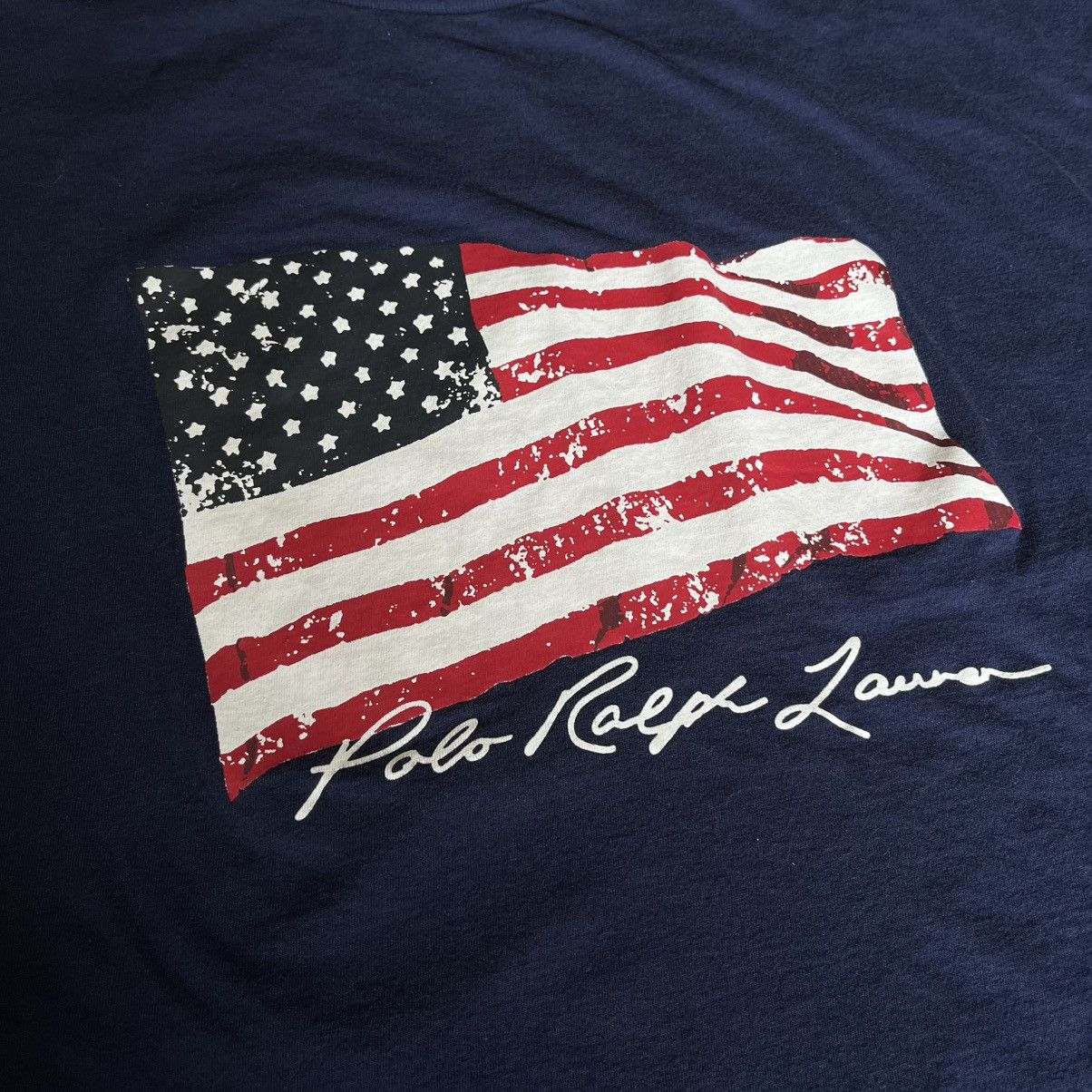 Polo Ralph Lauren × Ralph Lauren × Vintage Vintage Polo Ralph Lauren Classic Fit American Flag T Shirt Size US XXL / EU 58 / 5 - 3 Thumbnail