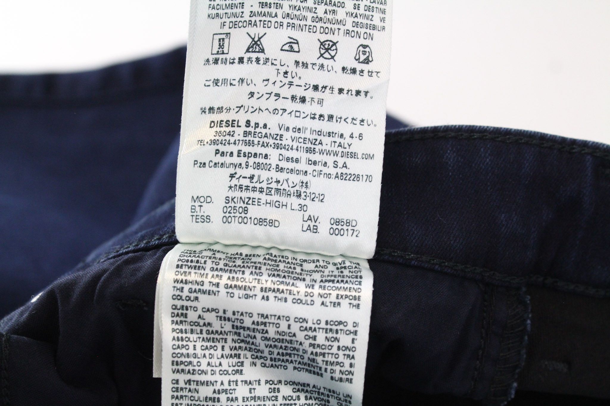 Diesel SKINZEE-HIGH 0858D W27/L30 Blue Stretch Jeans 70289 Size 27" / US 4 / IT 40 - 8 Thumbnail